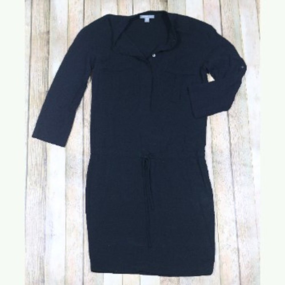 James Perse Drawstring Utility Dress Tab Sleeve